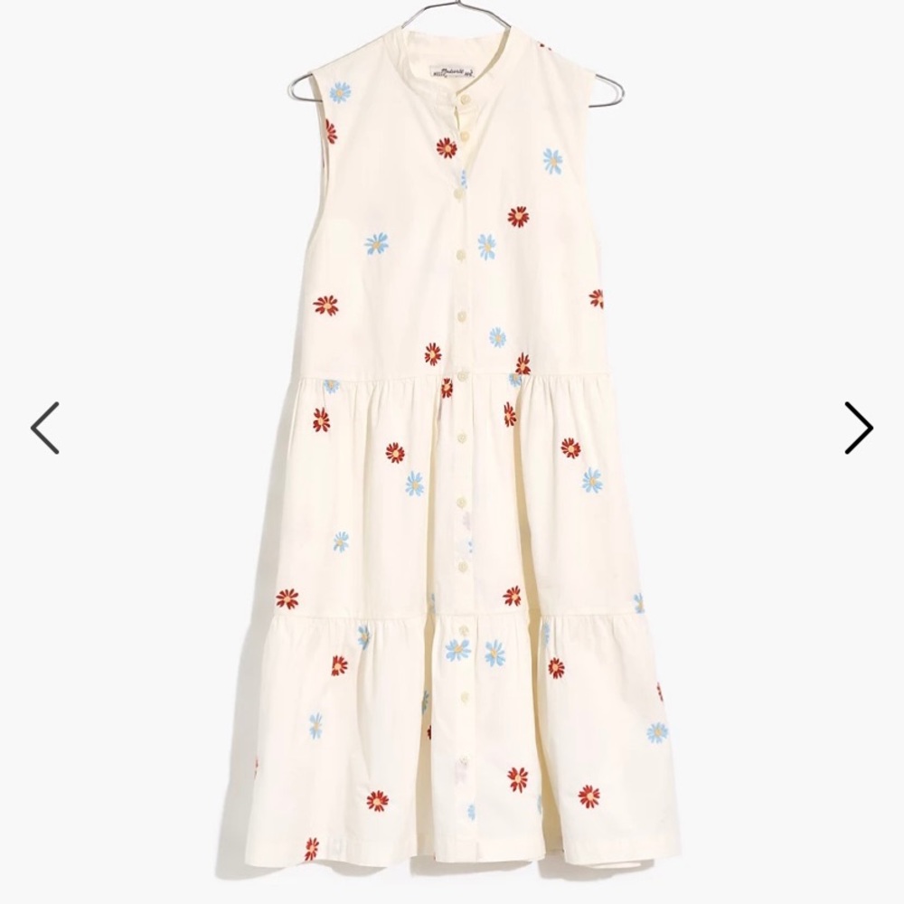 Madewell Cream Sleeveless Dress with Daisies
